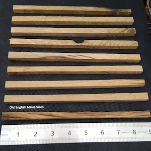 Dolls house miniature real solid vintage oak rough sawn beams and posts, 9 pieces, 9&quot; inch long,dolls farmhouse, model making, Art and craft