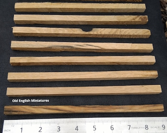 Dolls house miniature real solid vintage oak rough sawn beams and posts, 9 pieces, 9" inch long,dolls farmhouse, model making, Art and craft