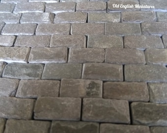 BULK BUY, 10 PACKS of real miniature vintage slate brick slips, cobbles over 100 years old, 1000 pieces, doll house, model making, Mosaics