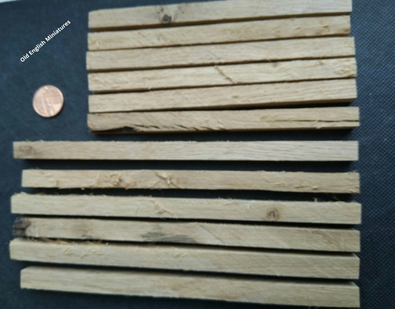 Tudor doll house,  real miniature vintage rustic oak beams for miniature building projects like model making, model castle, diorama, handcrafted by Old English Miniatures from a extremely old reclaimed oak beam, sizes: 6 x 195mm x 10 x 10mm,  and 6 x 150mm x 10 x 10mm,  great for many different miniature projects like Art, wood mosaics,  dioramas, dollhouse, architectural models, fairy houses, available from my Etsy store