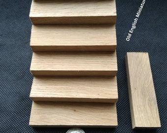 Dolls house miniature real solid vintage Oak stair treads, 12 pieces, contemporary dolls house stairs, dolls house garden steps, sleepers