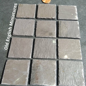 Dolls house Real slate miniature floor, over 100 years old, model railways, battlefields, fairy house, wargames, Mosaics, slate mosaic, Art