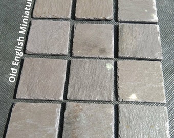 Dolls house Real slate miniature floor, over 100 years old, model railways, battlefields, fairy house, wargames, Mosaics, slate mosaic, Art