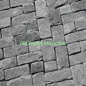 Real miniature vintage slate brick slips, cobbles over 100 years old, 100 pieces, dolls house, fairy house, model making, Mosaics, Art