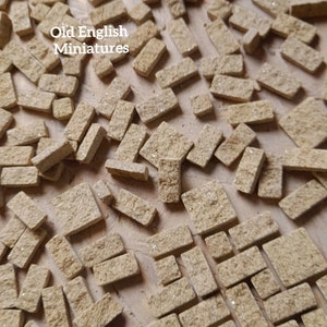 Real miniature vintage rough face Yorkshire sand stone brick slips, dolls house, fairyhouse, model making,Architectural models, mosaic, Art