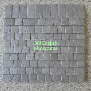 100 Real miniature  roofing slates, hand crafted, Hand split and Hand feathered edge, grey colour,dolls house, fairy houses, bird house, Art