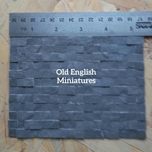 Real miniature slate  slips, new look 3D wall effect, 100 pieces, dolls house, fairy house, model making, Mosaics, Art, modern doll house