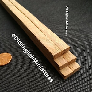 Dolls house miniature real solid vintage oak beams, 6 x 300mm 12"inch long pieces, dolls house Tudor, farmhouse, garden, landscape, crafts