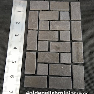 Dolls house Real vintage slate miniature flag stones,for dolls house floors, model railways, battlefield,landscape, dolls haunted house, Art