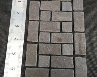 Dolls house Real vintage slate miniature flag stones,for dolls house floors, model railways, battlefield,landscape, dolls haunted house, Art