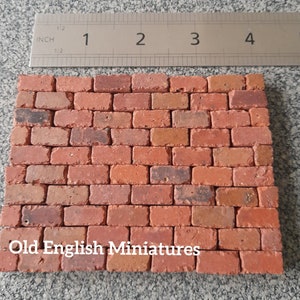 Dolls house, 70 real vintage miniature red bricks, half bricks included, so no cutting required, doll house, miniature building projects,