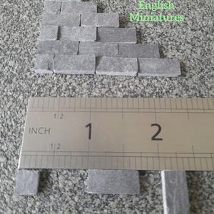 Real miniature slate  slips, new look 3D wall effect, 100 pieces, dolls house, fairy house, model making, Mosaics, Art, modern doll house