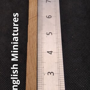 Real miniature vintage rustic oak beams, for dolls farmhouse, dolls Tudor house, dolls haunted house, miniature, Architectural model, model railway, model castle, arts and crafts, handcrafted by Old English Miniatures from reclaimed vintage oak, Size approx 9"inch/225mm long x 10mm x 10mm, each pack contains 9 pieces, available from my Etsy store, the ruler gives an idea of sizes