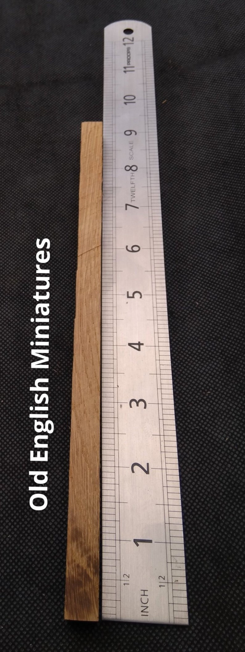 Real miniature vintage rustic oak beams, for dolls farmhouse, dolls Tudor house, dolls haunted house, miniature, Architectural model, model railway, model castle, arts and crafts, handcrafted by Old English Miniatures from reclaimed vintage oak, Size approx 9"inch/225mm long x 10mm x 10mm, each pack contains 9 pieces, available from my Etsy store, the ruler gives an idea of sizes