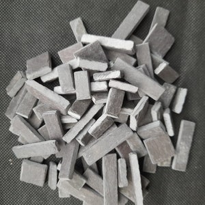 Real miniature vintage rustic slate slips for doll house flooring and walls or any miniature building projects like model making architectural models, model castle,  hand crafted and hand split using traditional age old methods by Old English Miniatures from reclaimed vintage slate over 100years old, available from my Etsy store