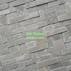 Real miniature vintage rustic slate slips for doll house flooring and walls or any miniature building projects like model making architectural models, model castle,  hand crafted and hand split using traditional age old methods by Old English Miniatures from reclaimed vintage slate over 100years old, available from my Etsy store