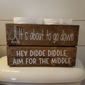 Toilet paper box, toilet paper storage, farmhouse bathroom, bathroom decor, wooden box, funny bathroom sayings
