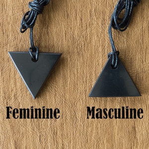 Feminine/Masculine Polished Shungite Pendant - Stone for Water Filtration, EMF Shielding, EMF and 5G Blocking