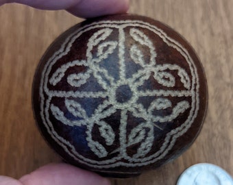 Flower Design Hand Carved Egg Shaped Shipibo Rattle from Peru - Choose from 4 Rattles - Shaker, Maraca, Shamanic Instruments, Medicine