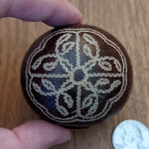 Flower Design Hand Carved Egg Shaped Shipibo Rattle from Peru - Choose from 4 Rattles - Shaker, Maraca, Shamanic Instruments, Medicine