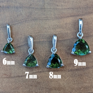 Trillion Facet Moldavite 925 Sterling Silver Pendant - Museum Grade - Moldavite Jewelry, Trilliant Faceted Jewelry, Moldavite Necklace