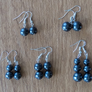 Shungite Bead Earrings, 5 Styles - Stone for Water Filtration, EMF Shielding, EMF and 5G Blocking