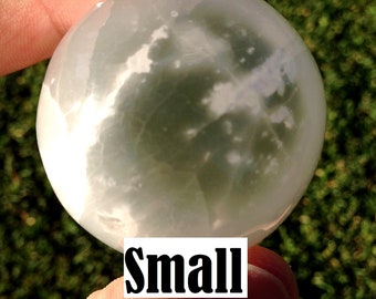 Selenite Spheres - Small and Medium Size - 1.5, 2.0, and 2.3 inch diameter - Gypsum Crystal Sphere