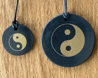 Polished Yin Yang Shungite Pendant - Shungite Necklace and Jewelry for 5G EMF Shielding, Blocking, and Protection
