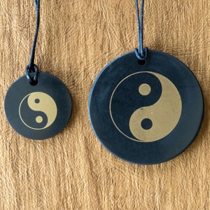 Polished Yin Yang Shungite Pendant - Shungite Necklace and Jewelry for 5G EMF Shielding, Blocking, and Protection