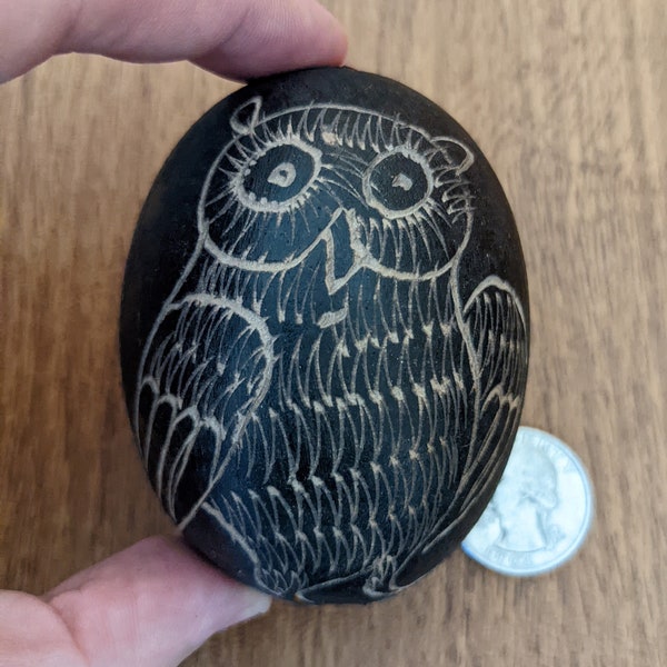 Owl Design Hand Carved Egg Shaped Shipibo Rattle from Peru - Choose from 4 Rattles - Shaker, Maraca, Shamanic Instruments, Medicine