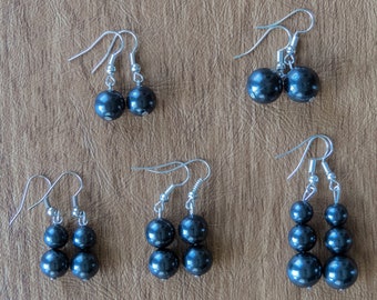 Shungite Bead Earrings, 5 Styles - Stone for Water Filtration, EMF Shielding, EMF and 5G Blocking