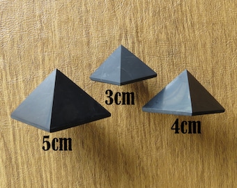 3-9cm Shungite Pyramids - High Quality Carbon Stone for Water Filtration, 5G EMF Shielding, Blocking, and Protection