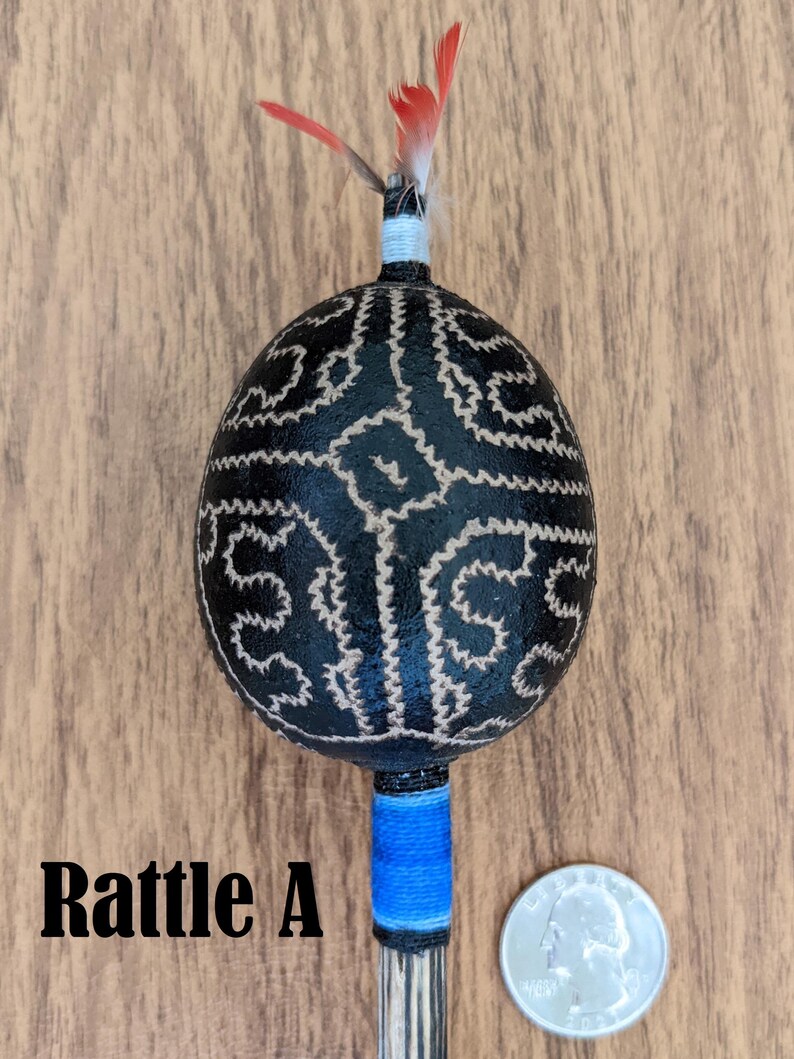 Ayahuasca Geometric Design Hand Carved Shipibo Rattle From Peru With ...