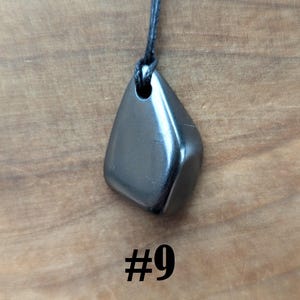 Tumbled Shungite Pendant - Necklace for EMF 5G Blocking, Shielding, & Protection; Jewelry Fullerene, Carbon-60 #9