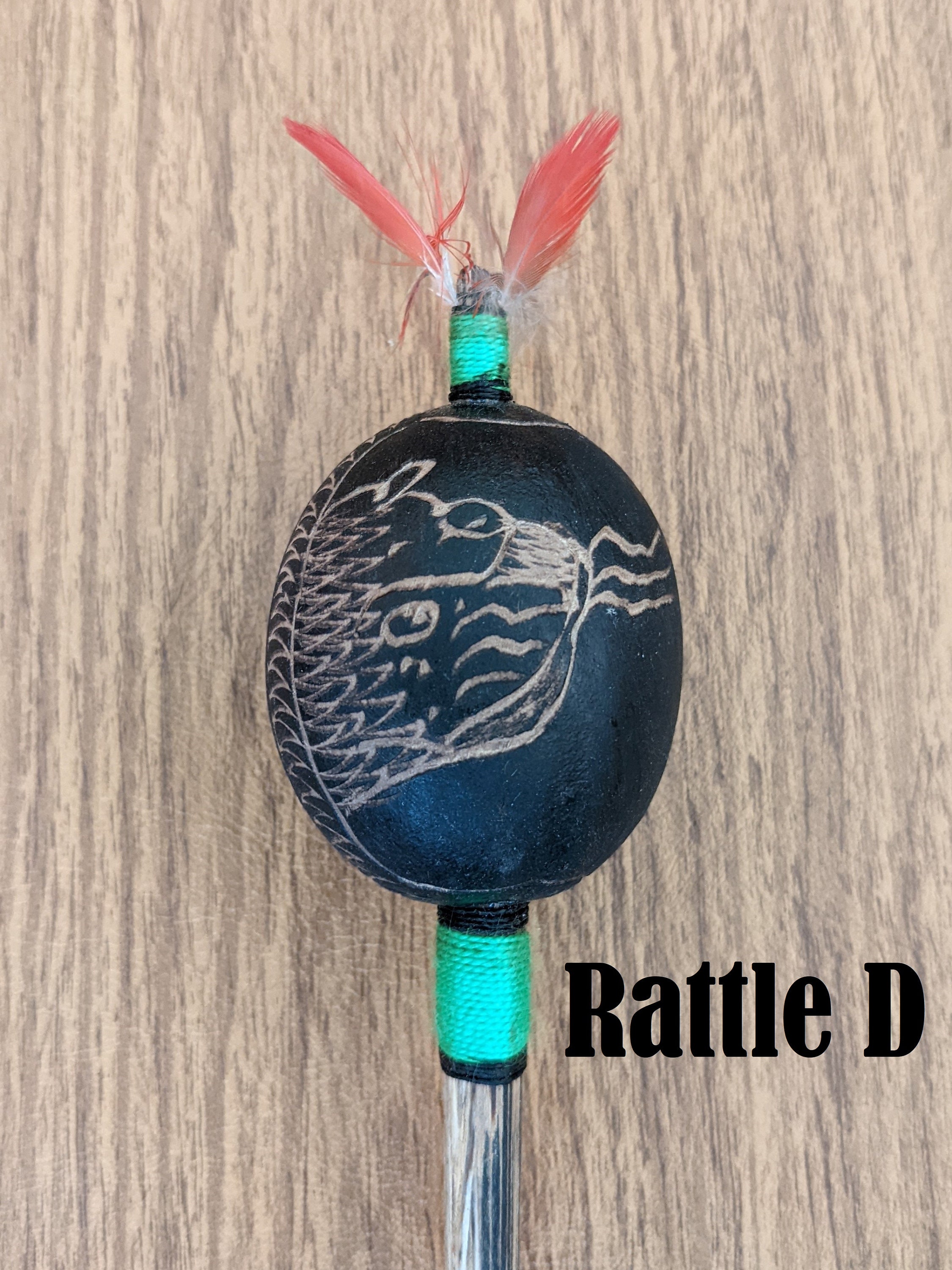 Pyeblo Style Rattle Puma Design Hand Carved Shipibo Rattle From Peru With Macaw Feathers ...