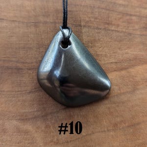 Tumbled Shungite Pendant - Necklace for EMF 5G Blocking, Shielding, & Protection; Jewelry Fullerene, Carbon-60 #10