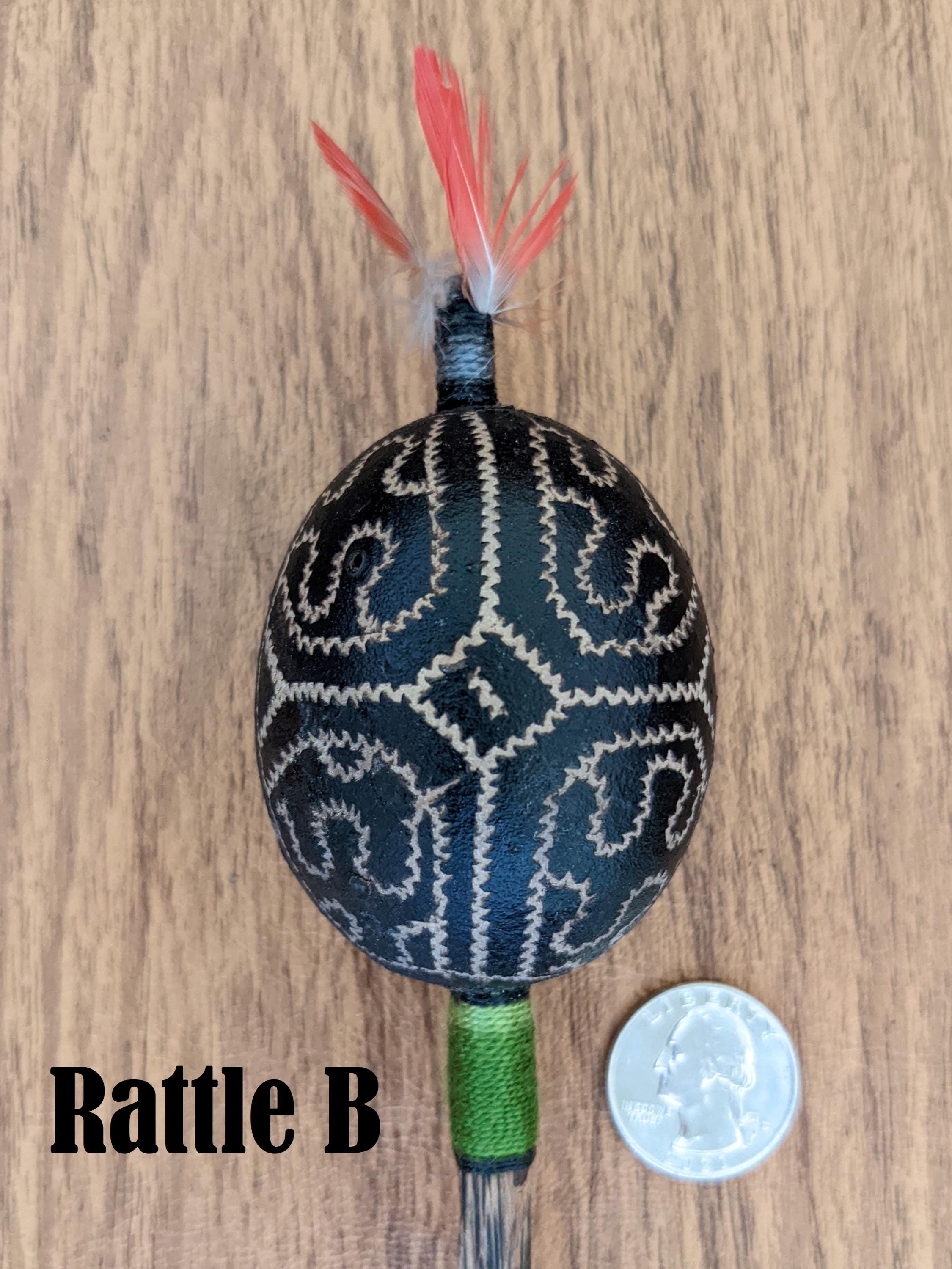 Ayahuasca Geometric Design Hand Carved Shipibo Rattle From Peru With ...