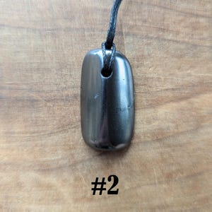 Tumbled Shungite Pendant - Necklace for EMF 5G Blocking, Shielding, & Protection; Jewelry Fullerene, Carbon-60 #2