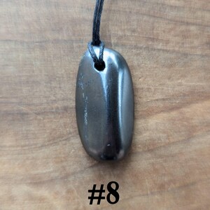 Tumbled Shungite Pendant - Necklace for EMF 5G Blocking, Shielding, & Protection; Jewelry Fullerene, Carbon-60 #8