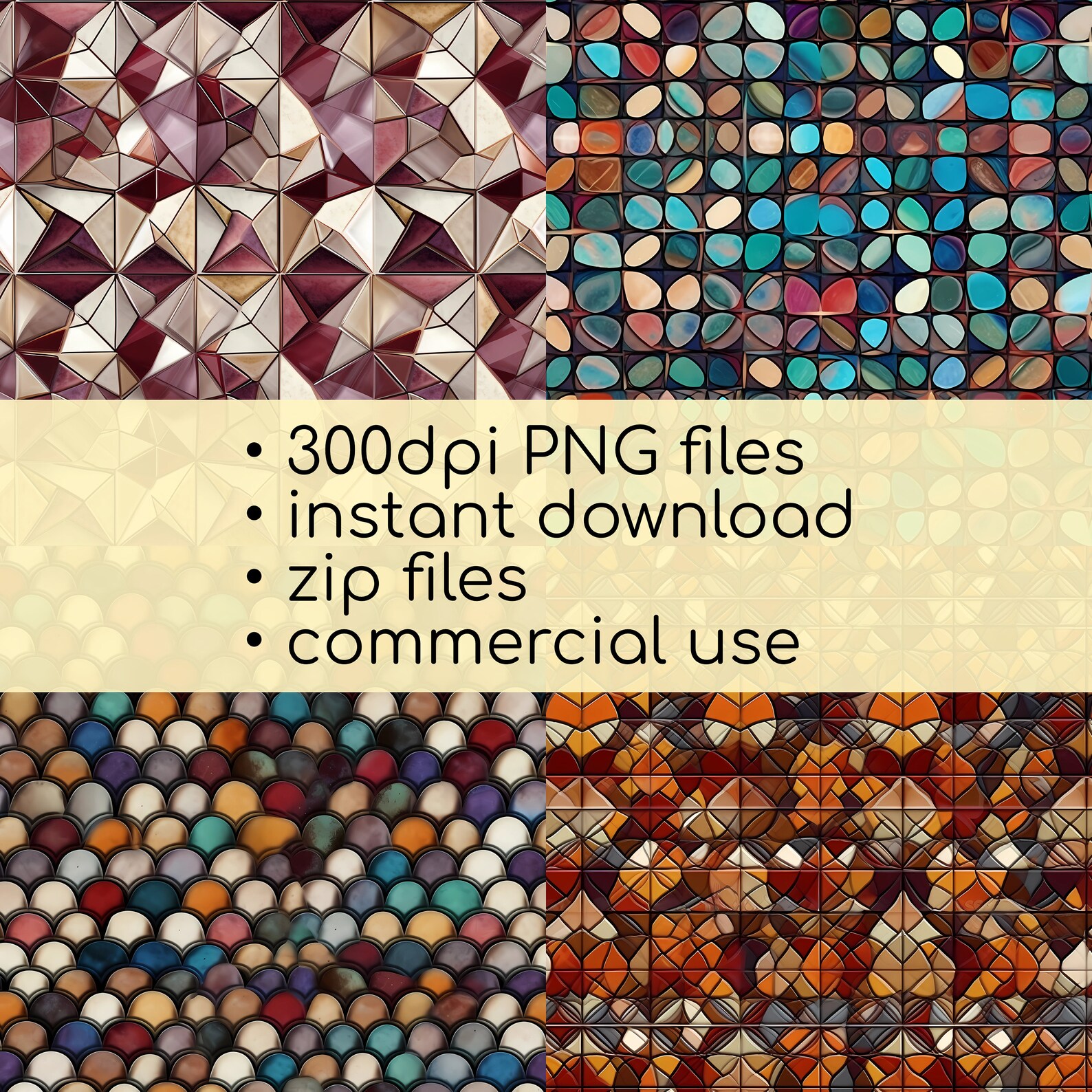 Mosaic Tiles Textures DIGITAL Paper Printable PNG Background - Etsy