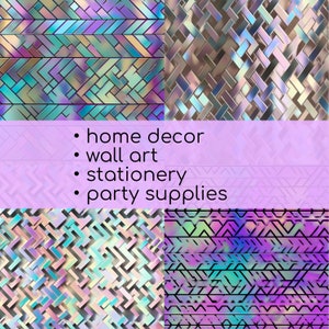 Holographic Metal Textures DIGITAL Paper Printable Colorful - Etsy