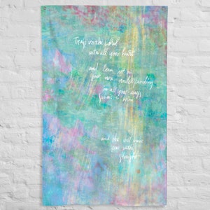 Trust In The Lord  Proverbs 3 5 6  Bible Verse Wall Art Christian Art  Scripture Wall Hanging  Impressionist Abstract Landscape Faith Art