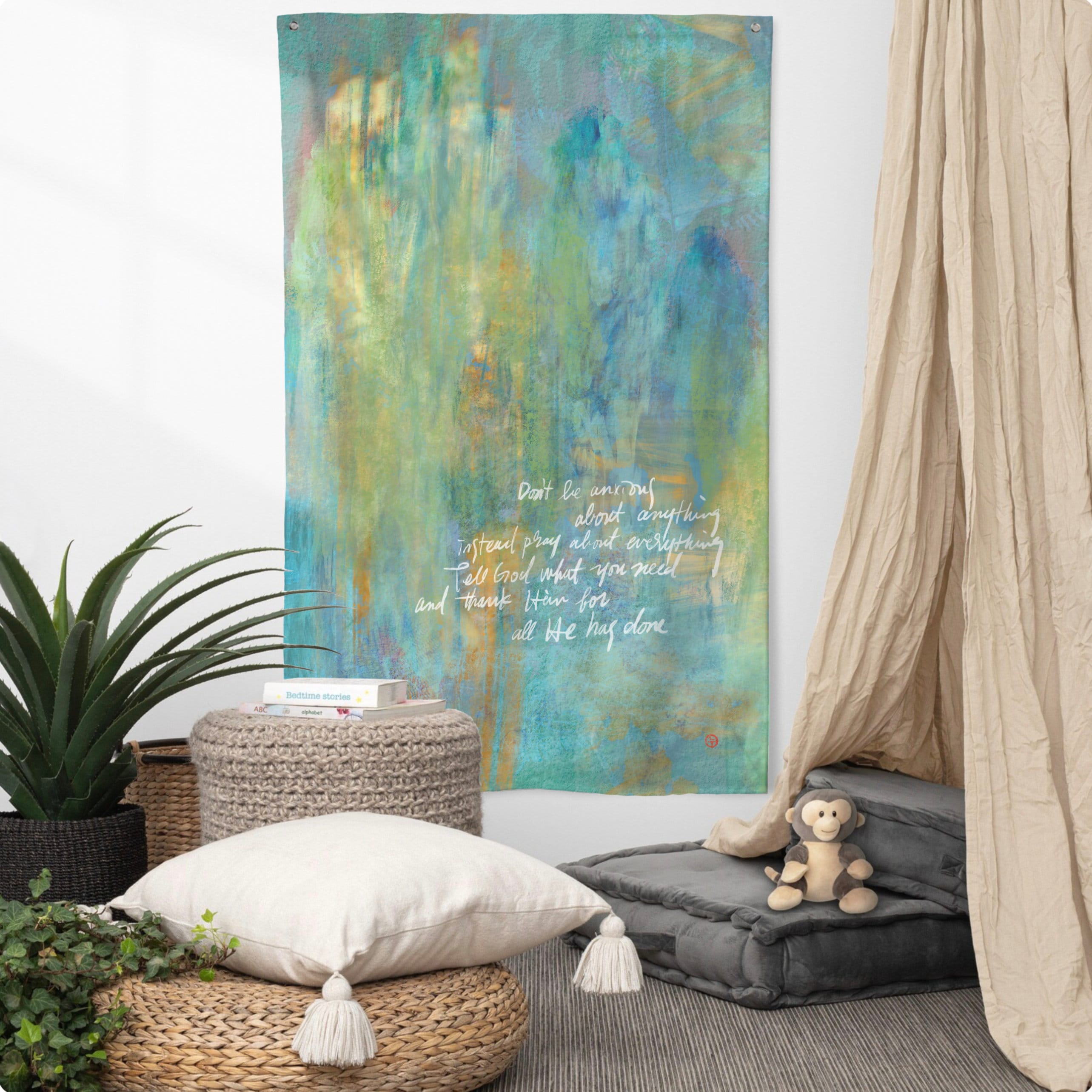 Don't Be Anxious Philippians 4 6 Bible Verse Wall Art Christian Banner ...