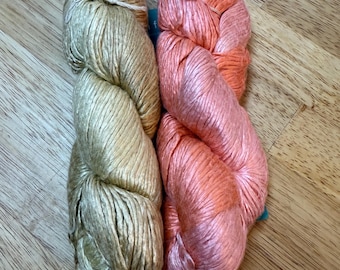 BOGO- Expression Fiber Arts Superwash ZANE Silk Discontinued - 1 each Gold and Peach - CT