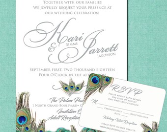 peacock wedding invitations etsy peacock wedding invitations