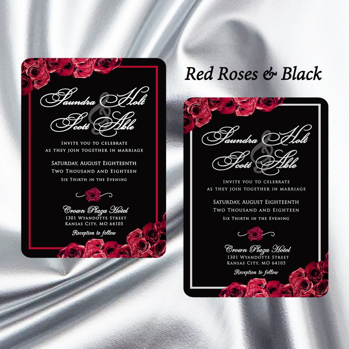 Red Black Invitation Red Rose Invitation Black and Red Etsy Red Black Invitation Red Rose Invitation Black and Red Etsy