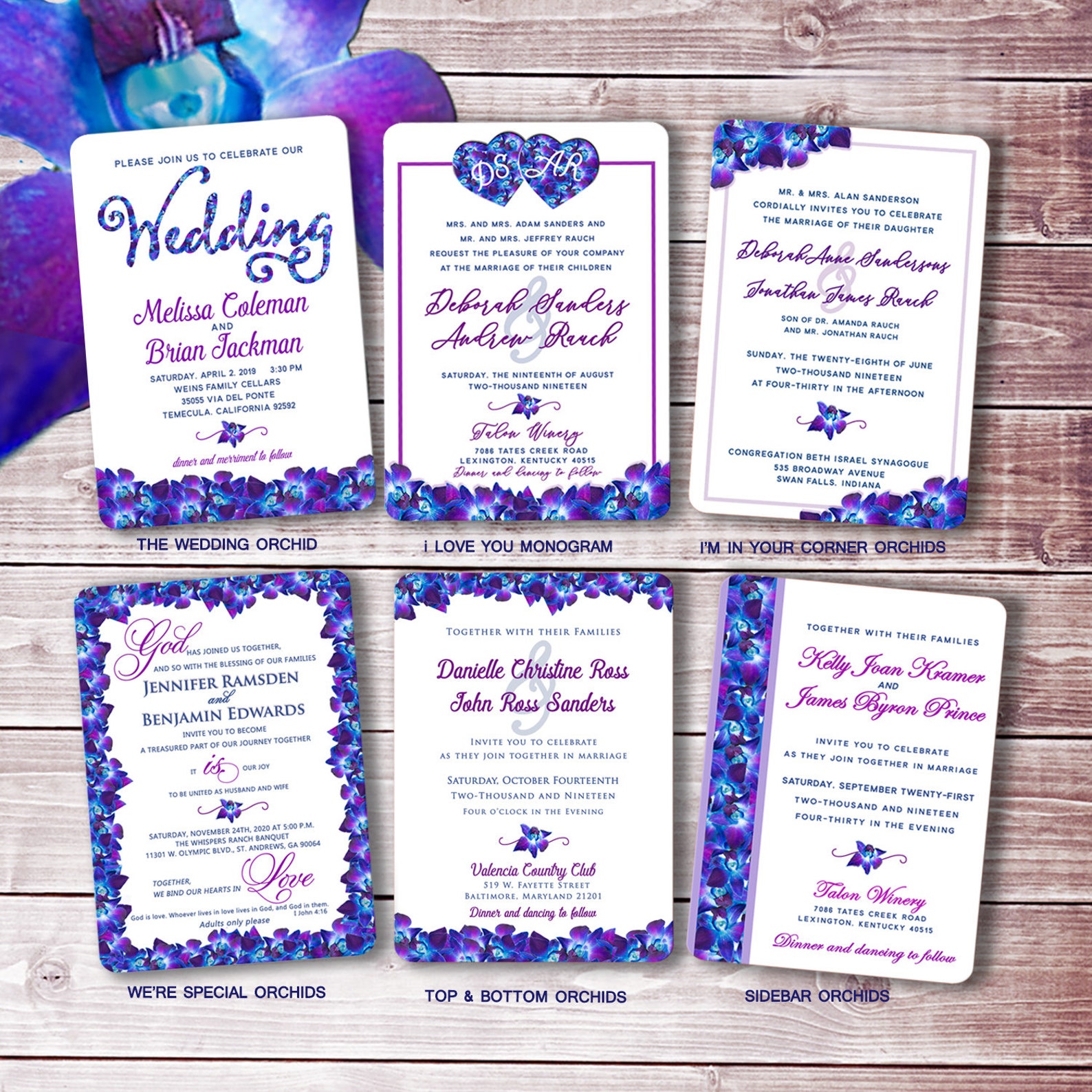 Purple Orchid Wedding Invitations, Dendrobium Wedding Invitation Suites ...