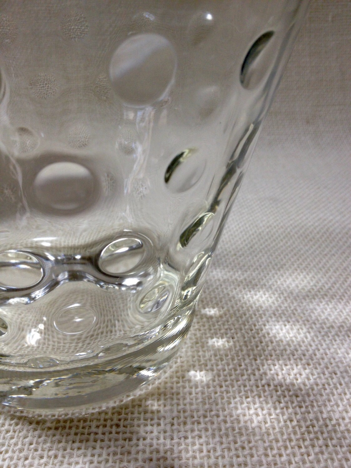Vintage Glass Ice Bucket Small Ice Bucket Round Dot Pattern Etsy