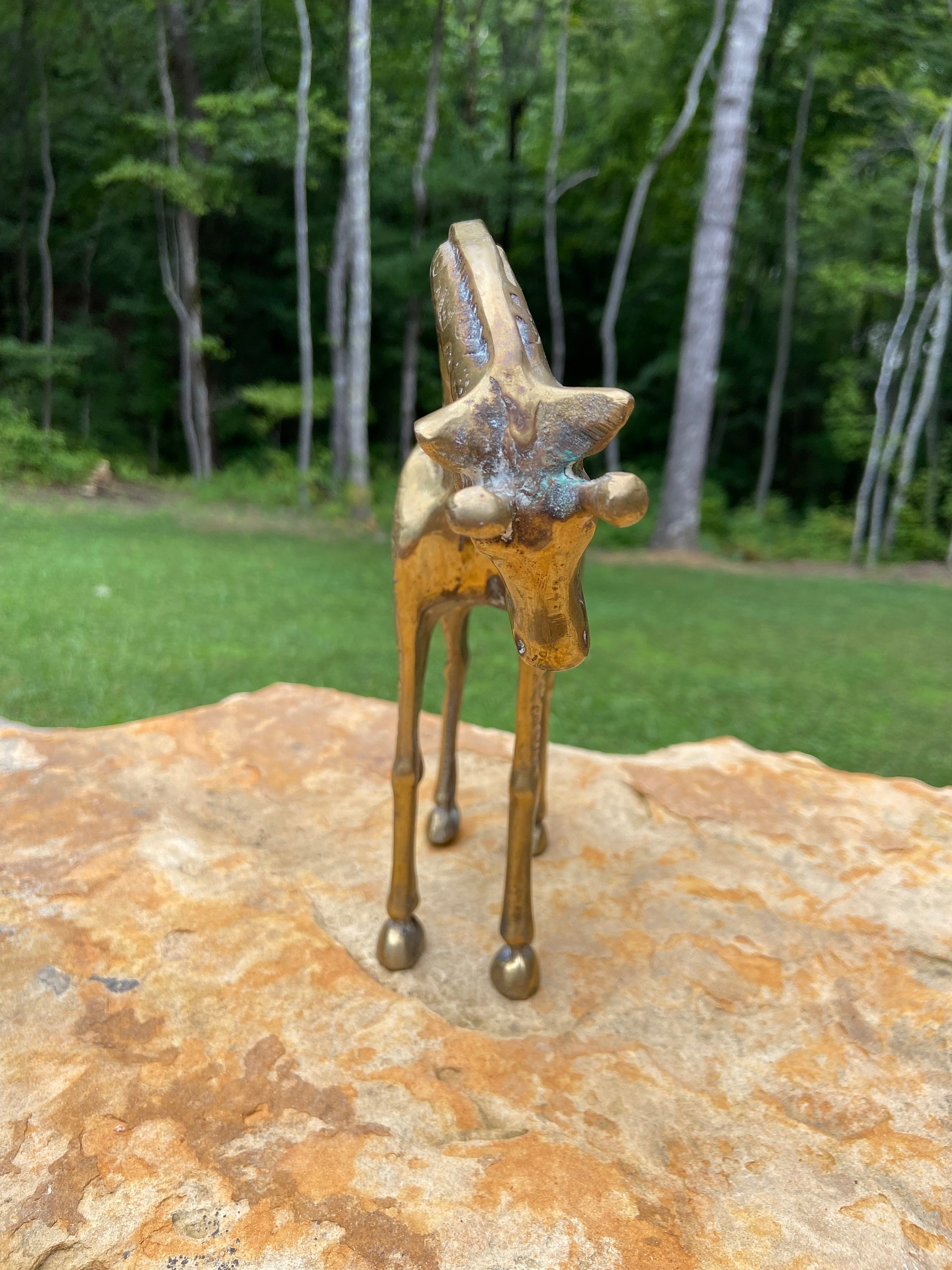 Vintage Large Brass Giraffe Statue Figurine African Animals - Etsy