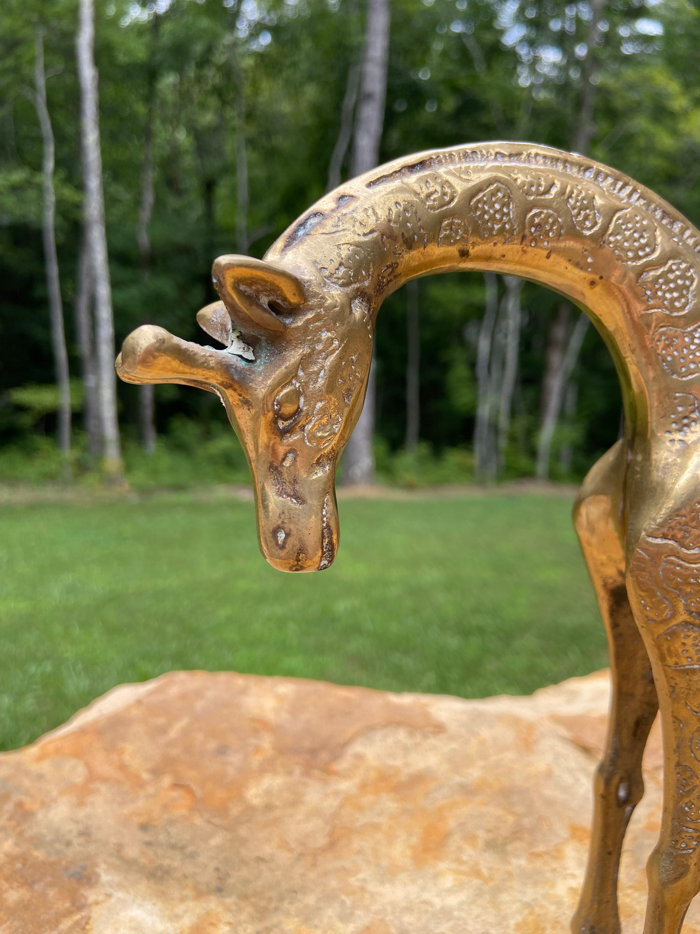 Vintage Large Brass Giraffe Statue Figurine African Animals - Etsy